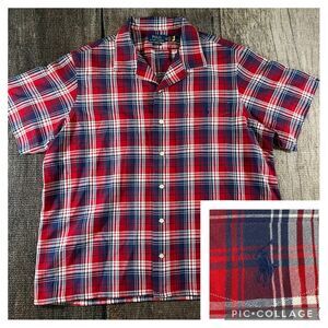 Polo Ralph Lauren Classic Fit Short Sleeve Shirt Mens XXL Red Plaid Preppy